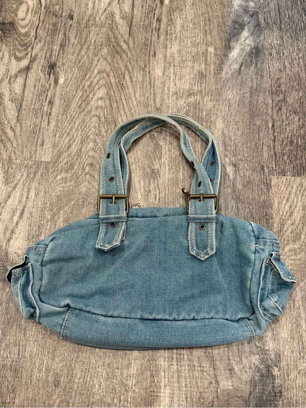 Urban Outfitters BDG Y2K Denim Shoulder Bag Blue Heart Mirror Charm - Picture 2 of 9